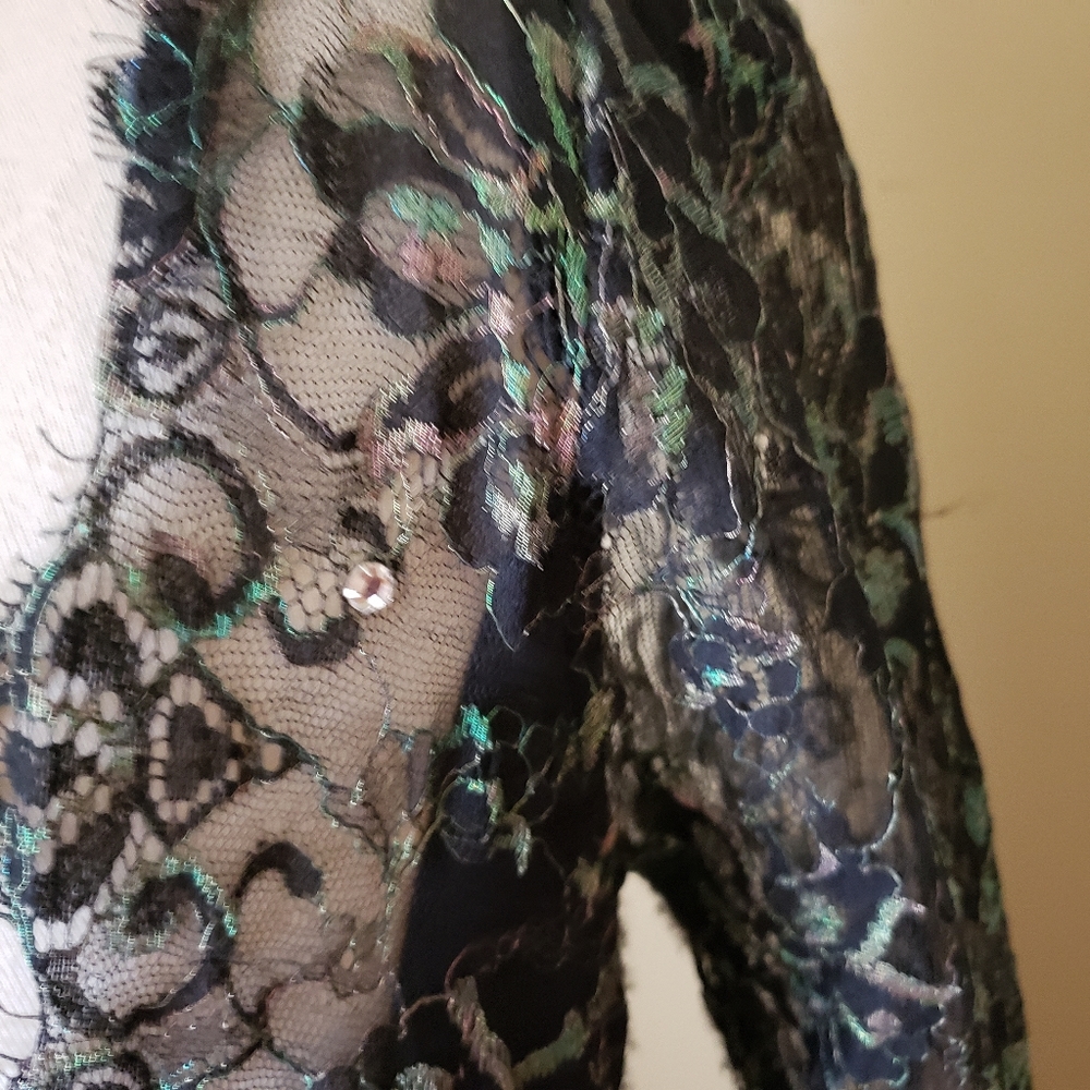 CASADEI | BLACK SEQUIN HANDKERCHIEF HEM MIDI DRESS - Picture 5 of 15